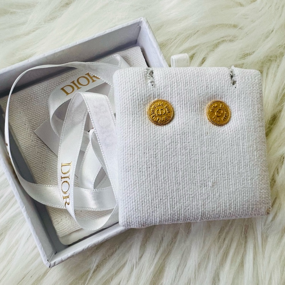 Dior 30 Montaigne Stud Earrings Gold-finish Metal